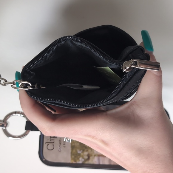 Save The Girls Clip And Go Black Strap Zippered Pouch And Phone Carrier NEW - Picture 4 of 10